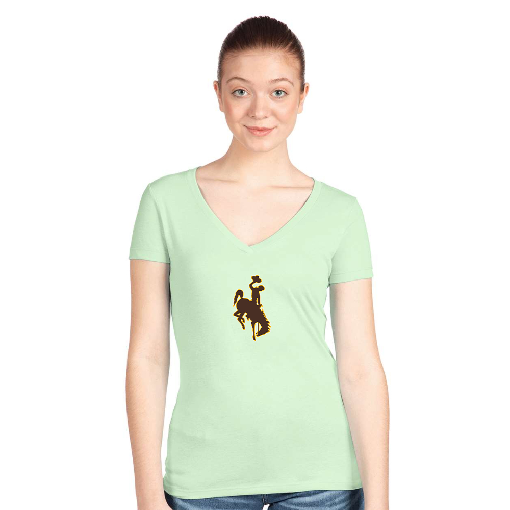 Women's Wyoming Cowboys Next Level V-Neck T-Shirt